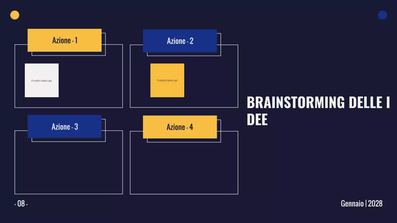presentazione gialla di brainstorming moderno