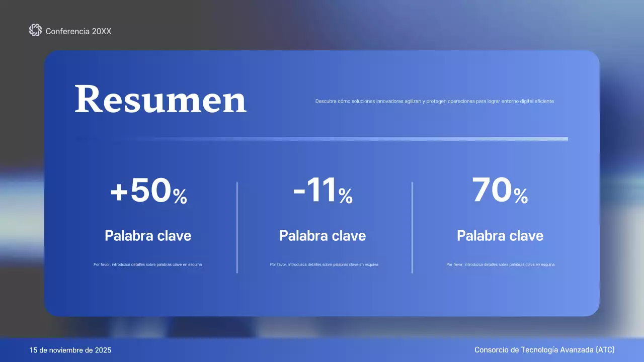 anuncio de la conferencia blue modern future