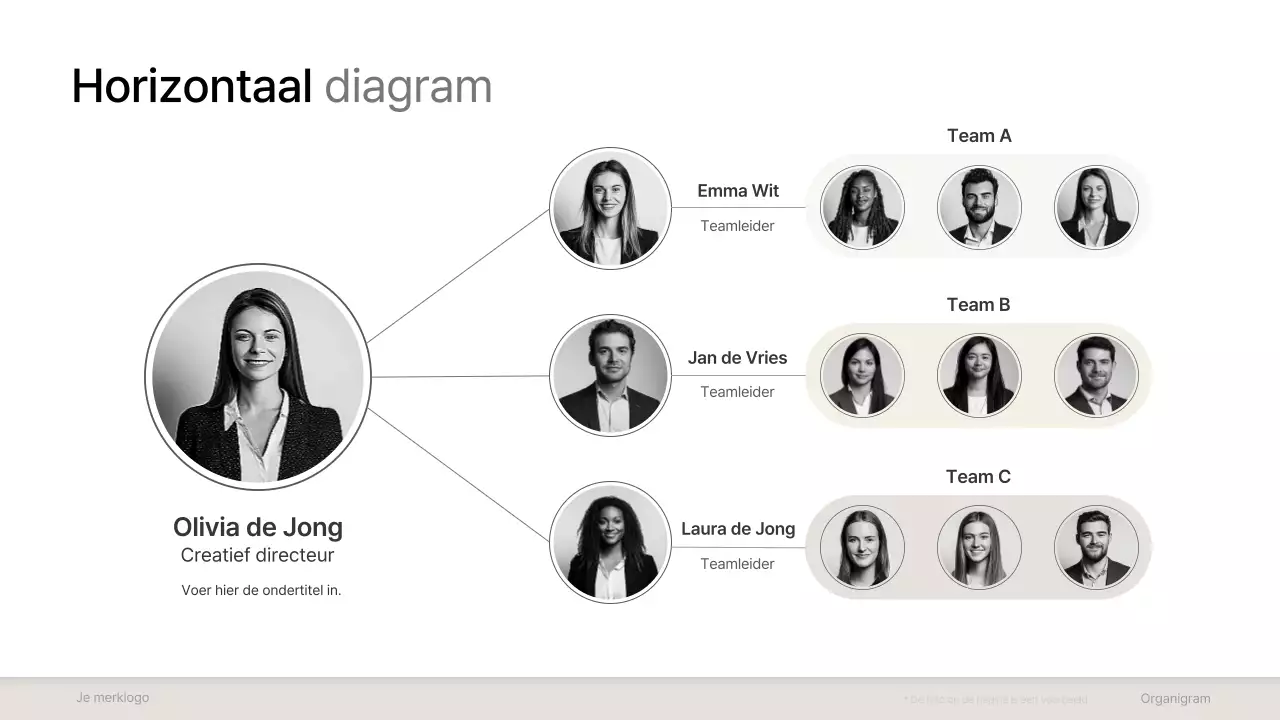 grijze minimale collectie organigrammen layout