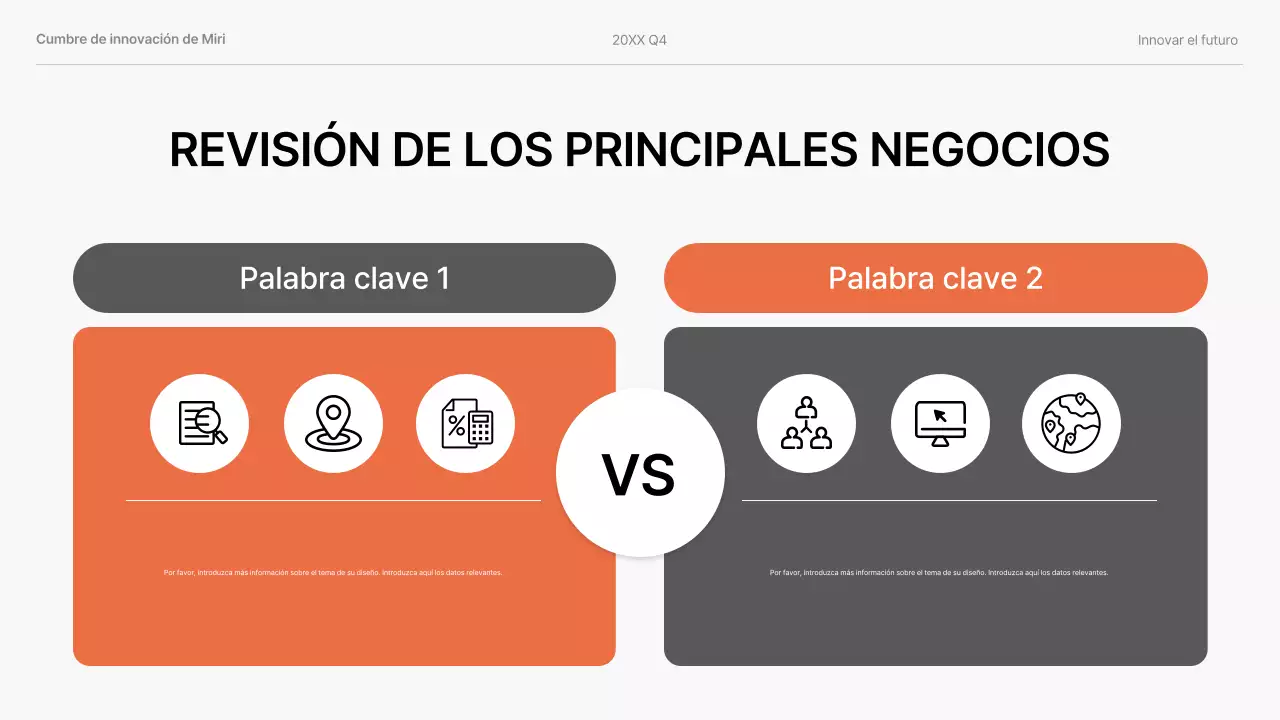 presentación de empresa moderna en naranja