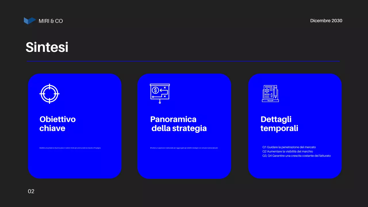 Piano aziendale Blue Modern