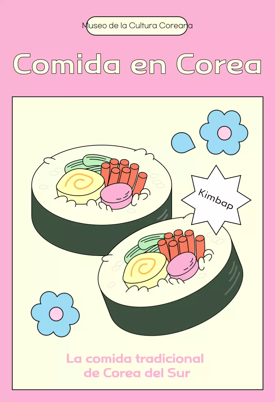 Postal de comida tradicional naranja