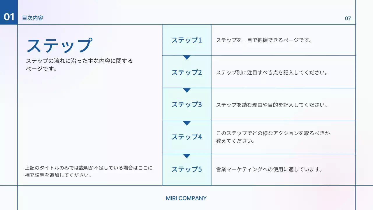 青 シンプル プラン プレゼンテーション