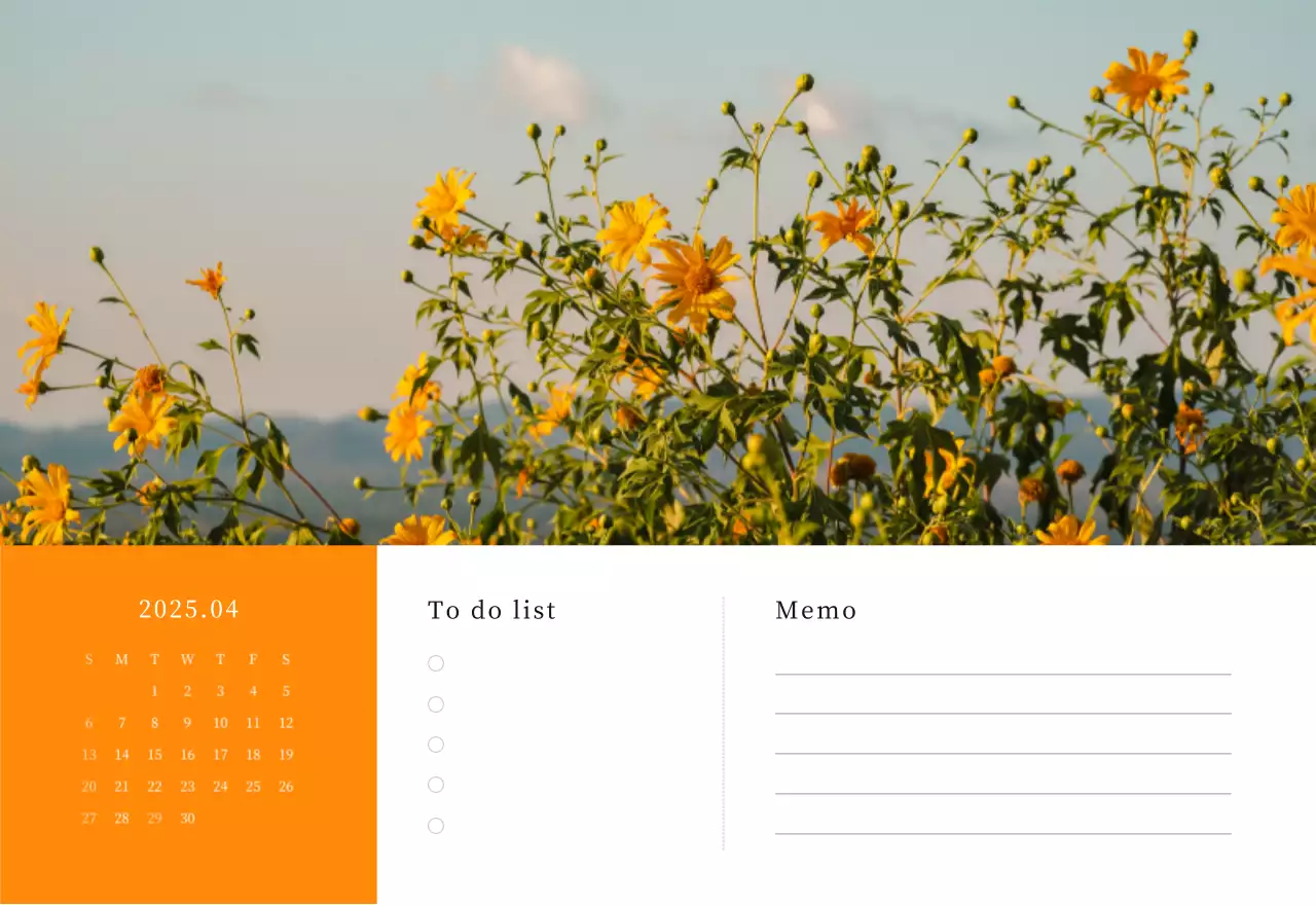 カラフルで高級感のあるフラワーカレンダー