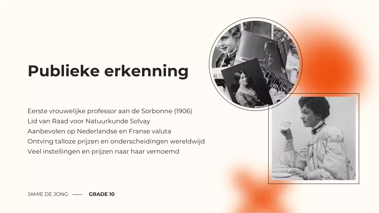 zwart en oranje moderne biografie cursus presentatie