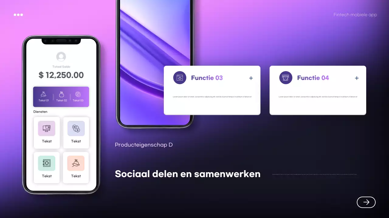 Paarse moderne fintech promotie