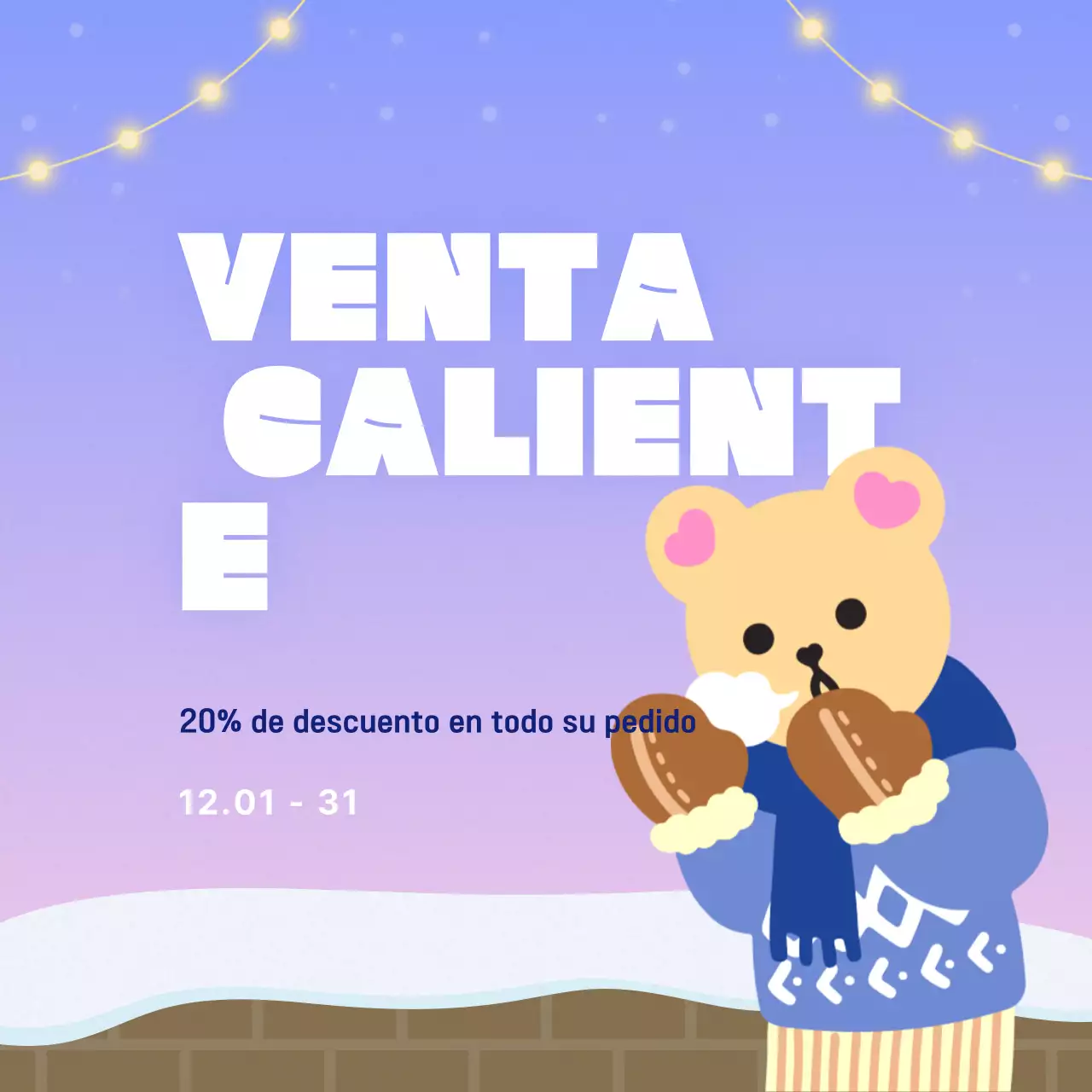 Promocione sus eventos de invierno en azul claro