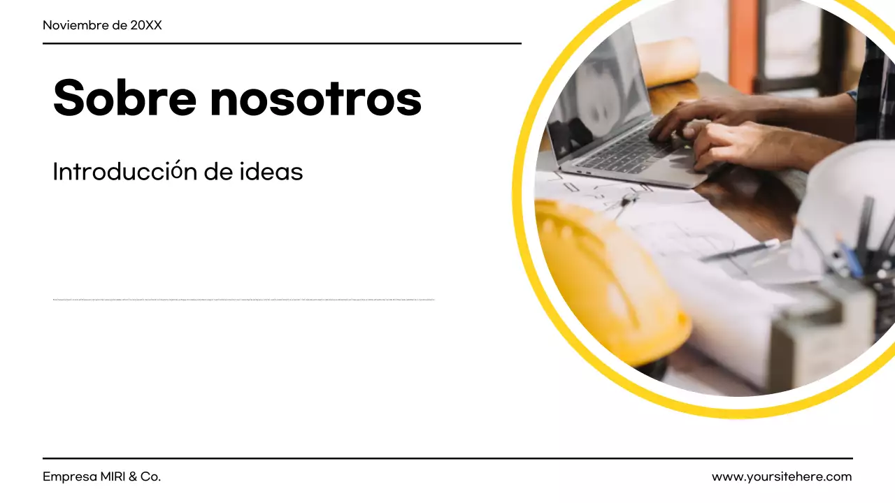 documento de proyecto moderno amarillo