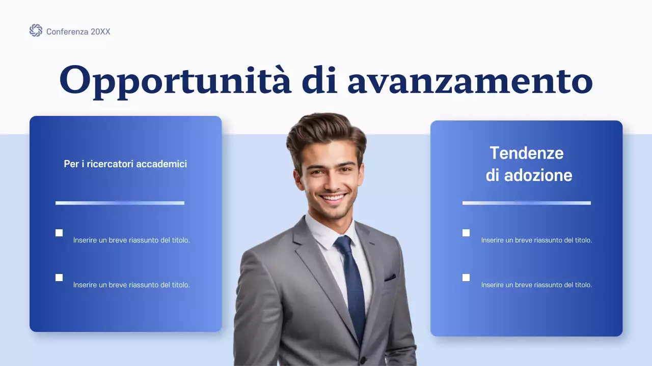 annuncio della conferenza sul futuro moderno blu