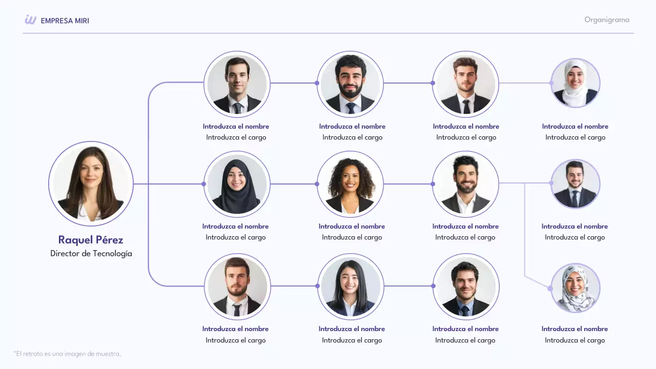 púrpura moderna colección de diseño de organigramas