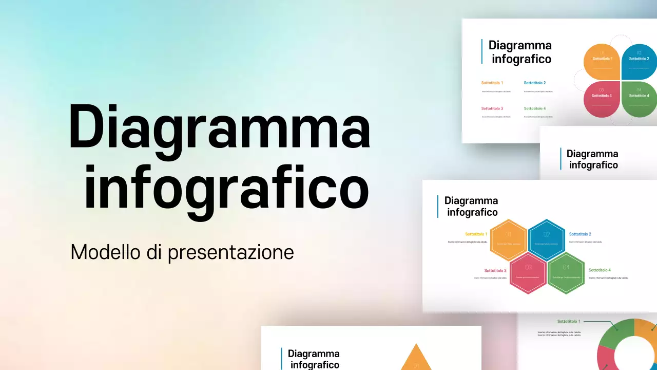 Modello di presentazione infografica moderna con arcobaleno