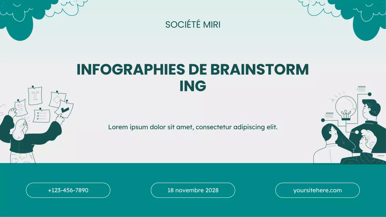 Guide d'idées de brainstorming moderne sarcelle