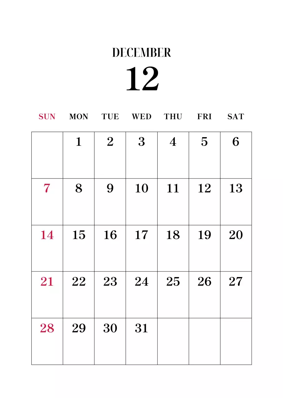 黒と白のシンプルな花写真2025年版カレンダー