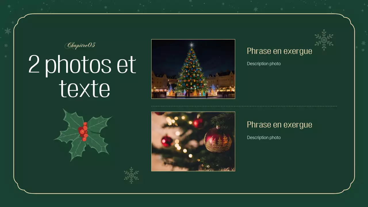 Un luxueux agenda de Noël en vert
