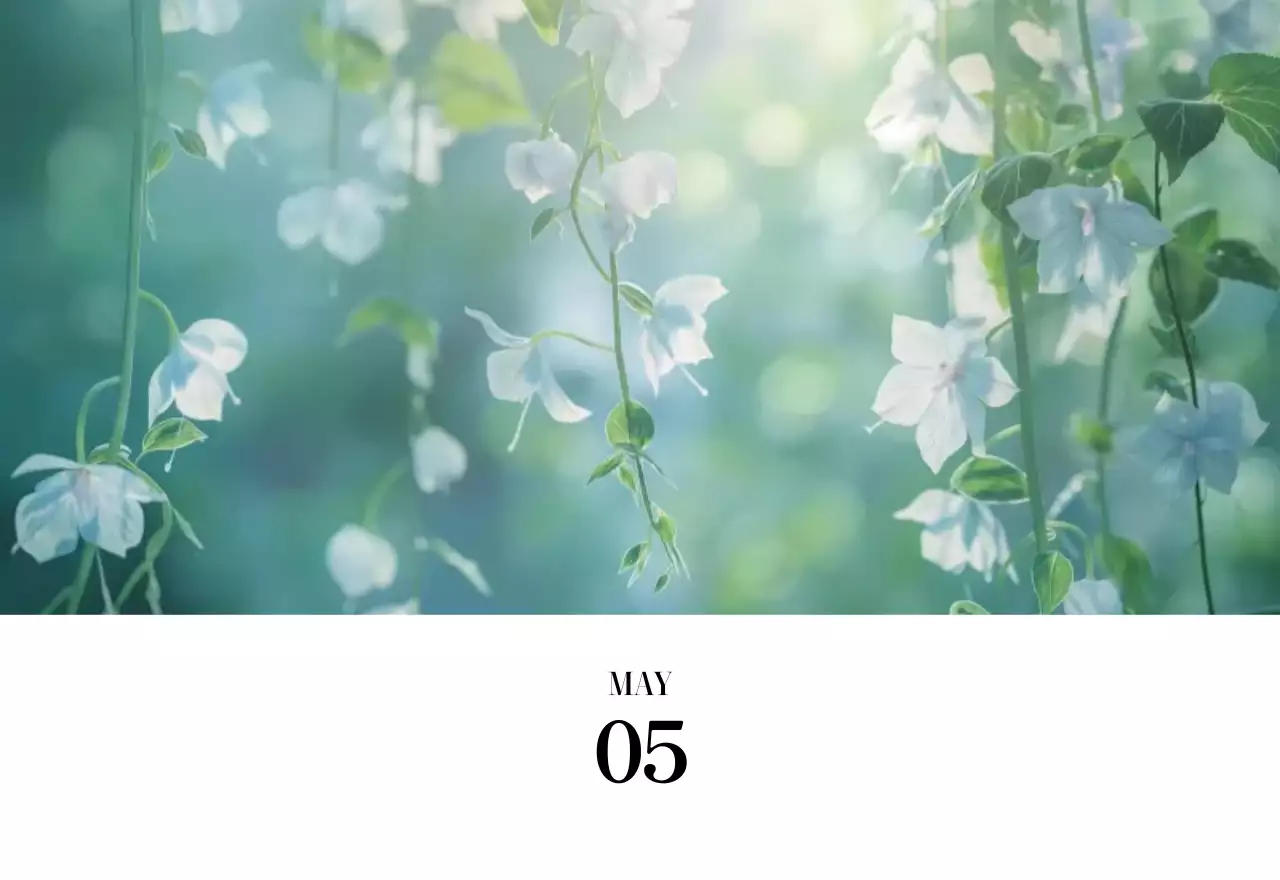 黒と白のシンプルな花写真カレンダー