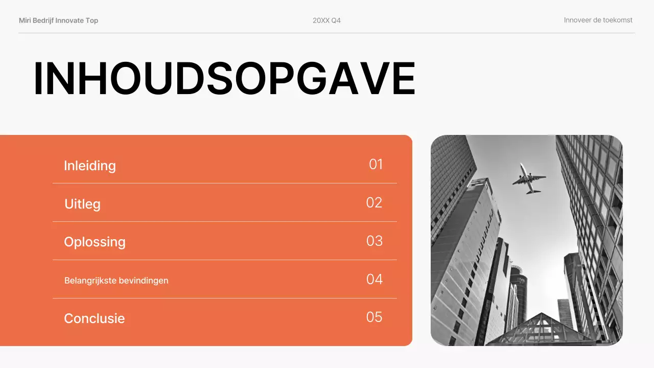 oranje moderne bedrijfspresentatie