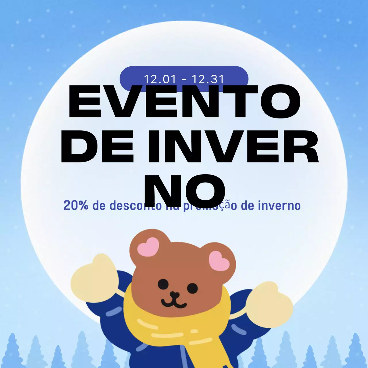 Promova os seus eventos de inverno em azul claro