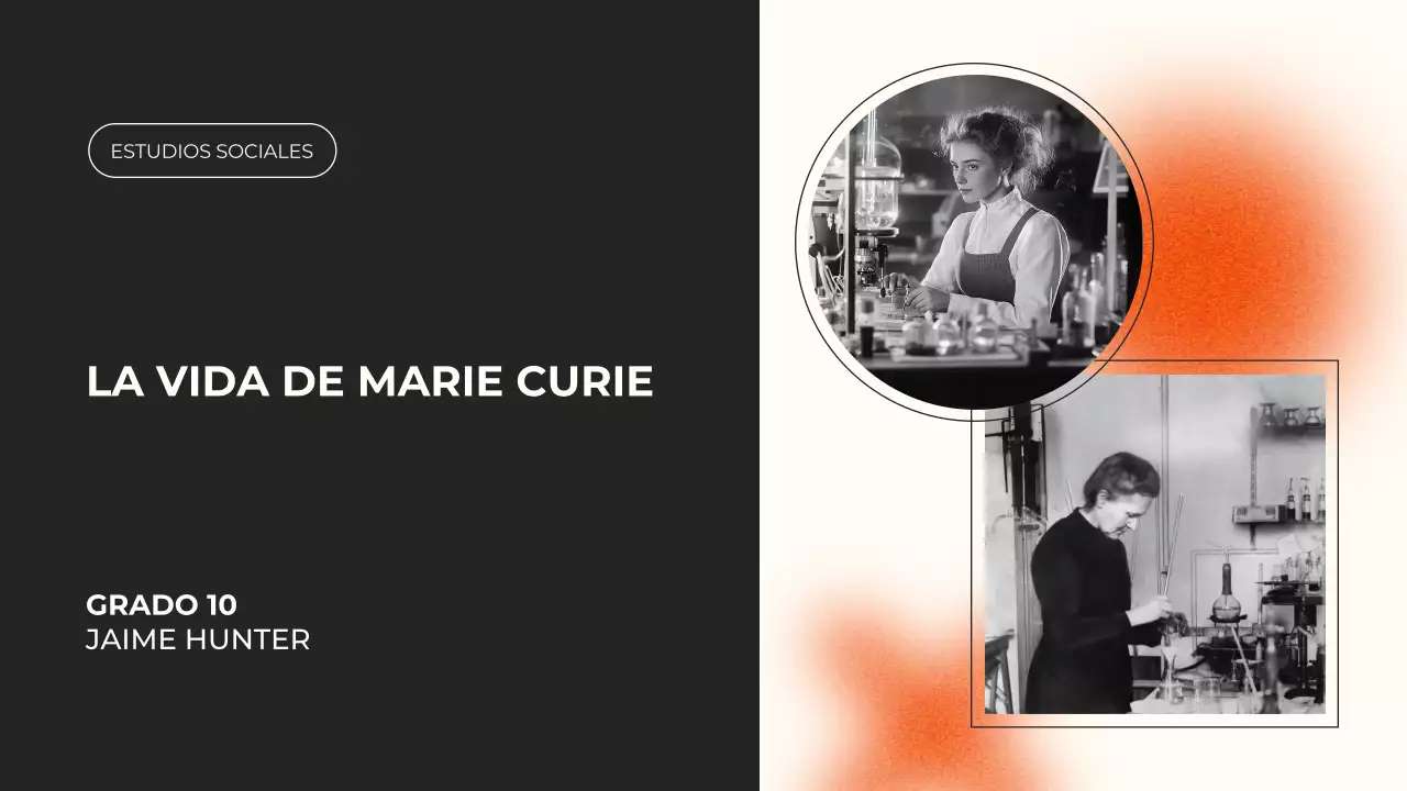 negro y naranja presentación del curso de biografía moderna