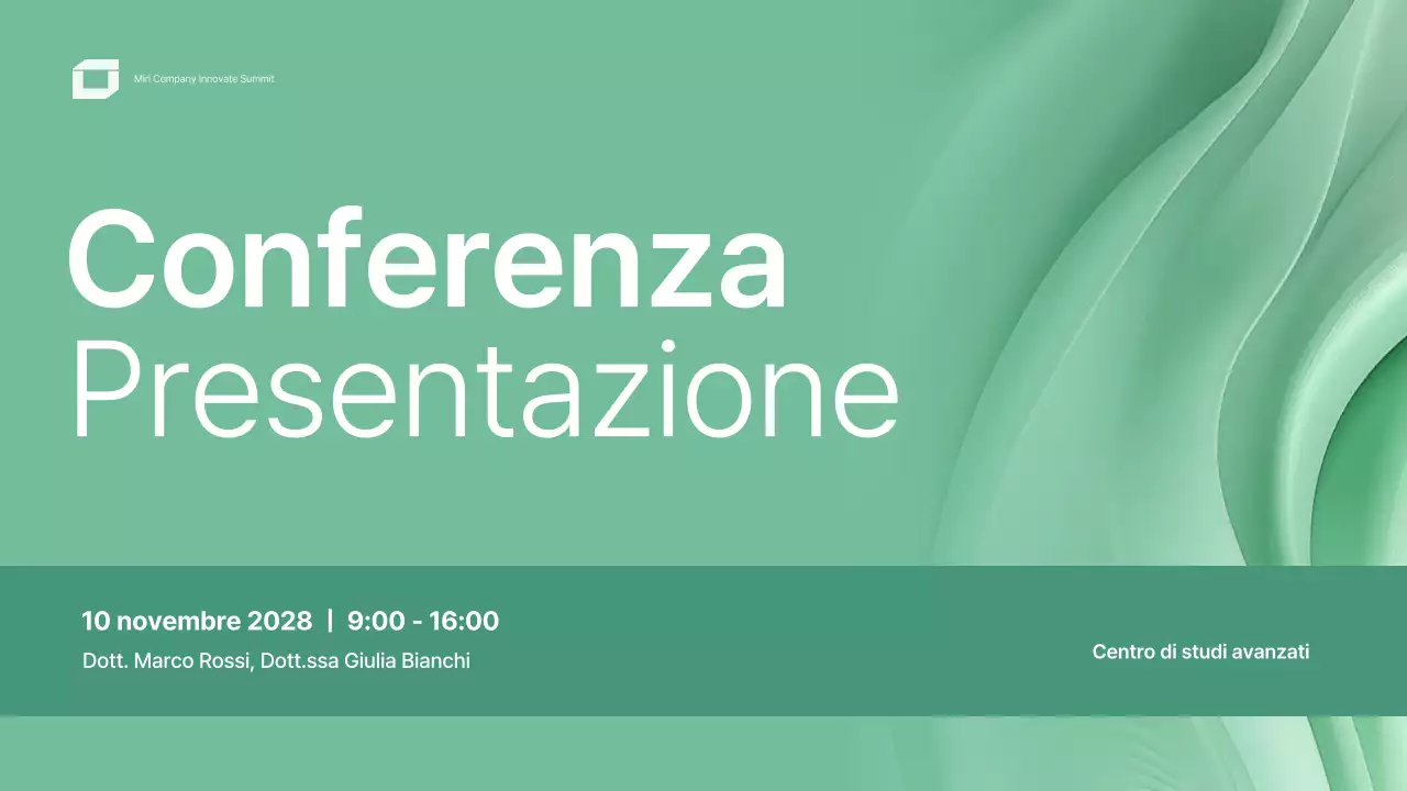 design verde e moderno per conferenze