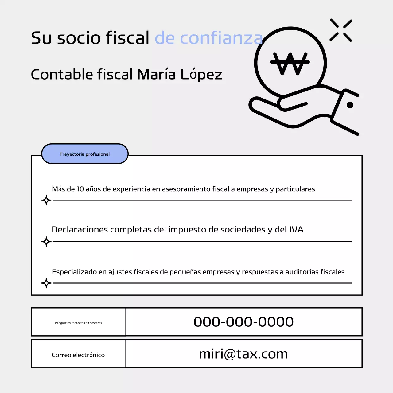 Guía del calendario fiscal moderno azul