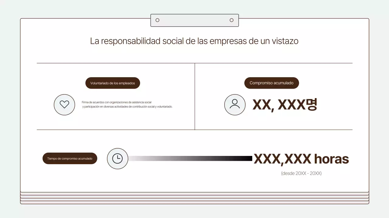 Un informe de responsabilidad social corporativa limpio y de color azul claro