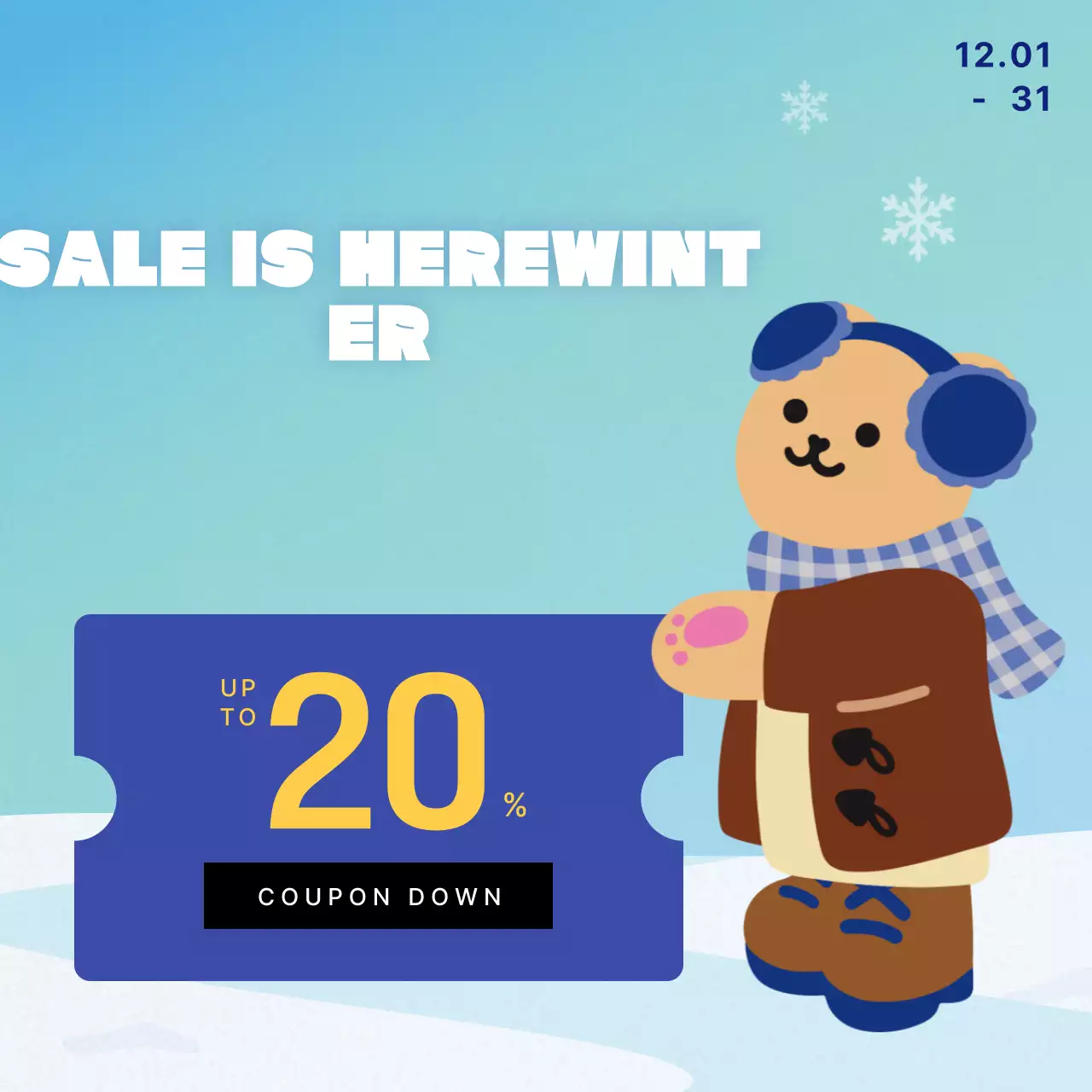 Blue Trendy Winter Promotion Instagram Carousel
