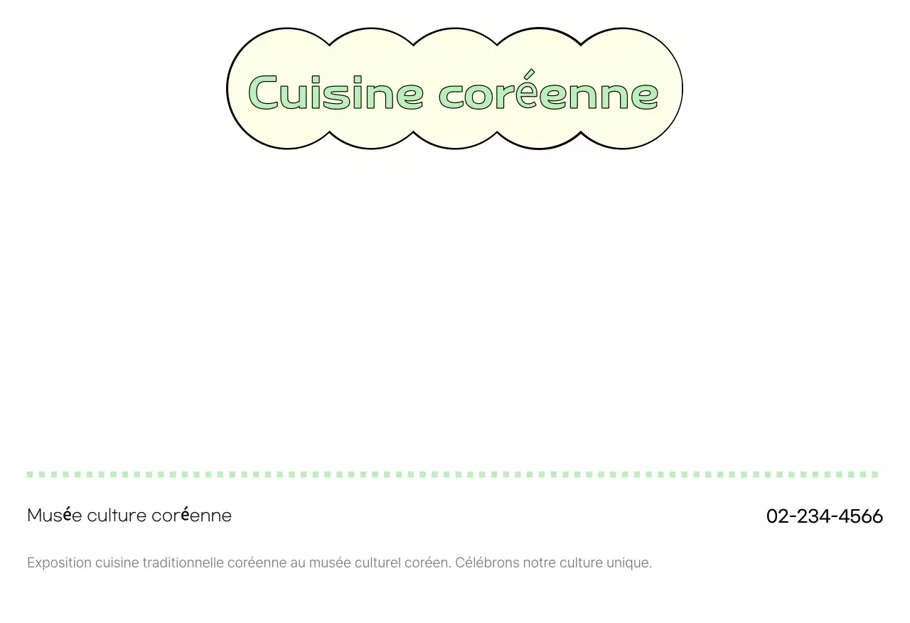 Carte postale de la cuisine traditionnelle coréenne à la menthe