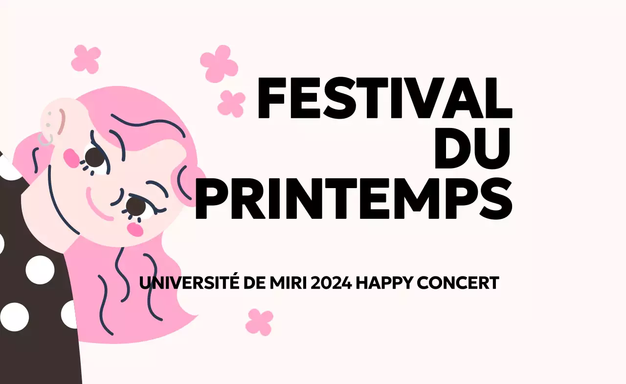 Un festival de printemps rose et mignon avec de jolies illustrations