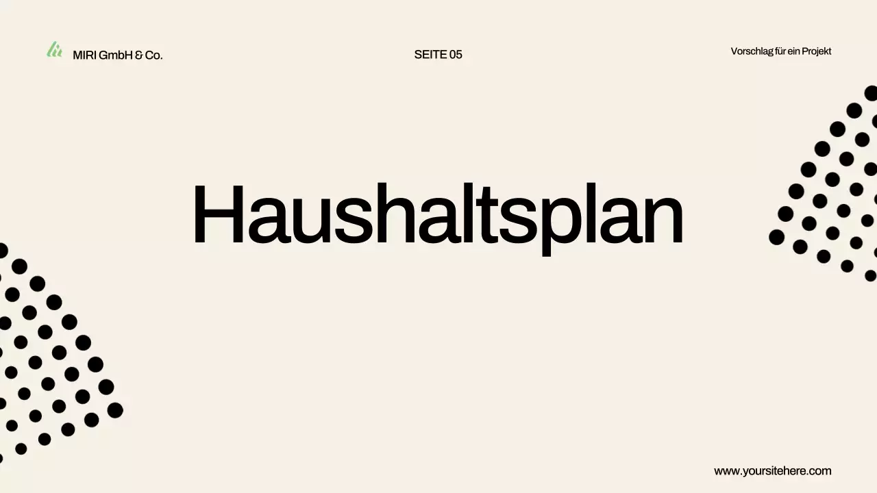 Präsentation eines grünen, modernen Projektvorschlags