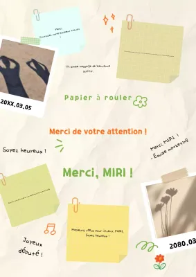 Jolie note de remerciement orange