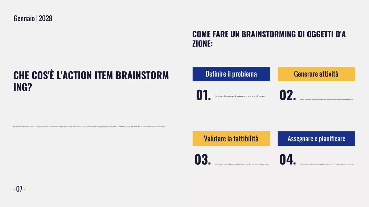 presentazione gialla di brainstorming moderno
