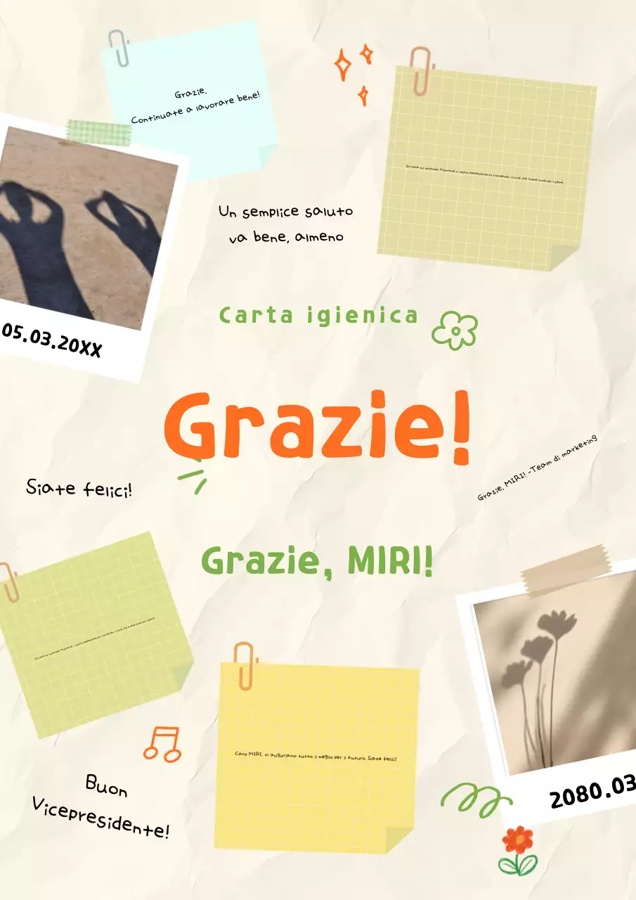 Carino il biglietto di ringraziamento arancione