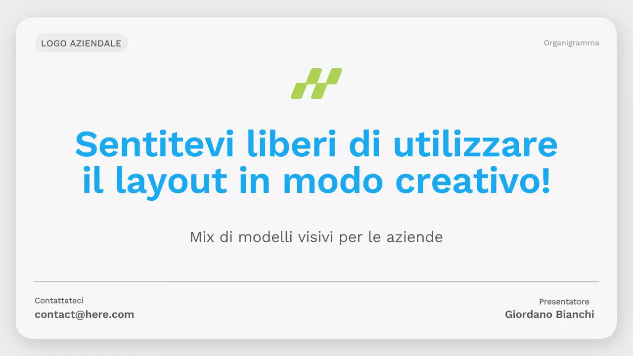verde collezione moderna di organigrammi layout