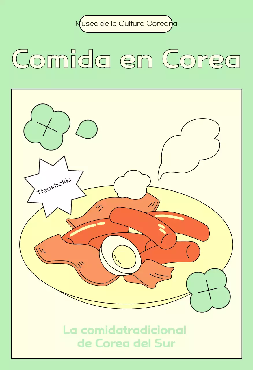 Postal de comida tradicional naranja