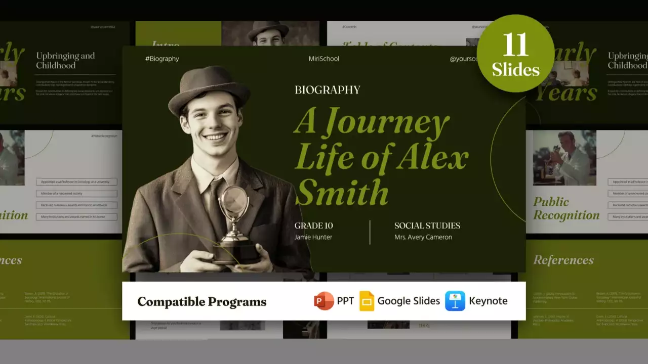 Green Vintage Biography Presentation