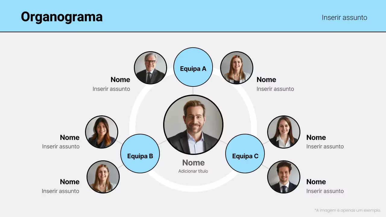 esquema de organigrama básico azul