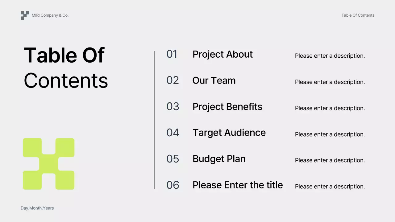 녹색 기하학적 전략 제안 프레젠테이션