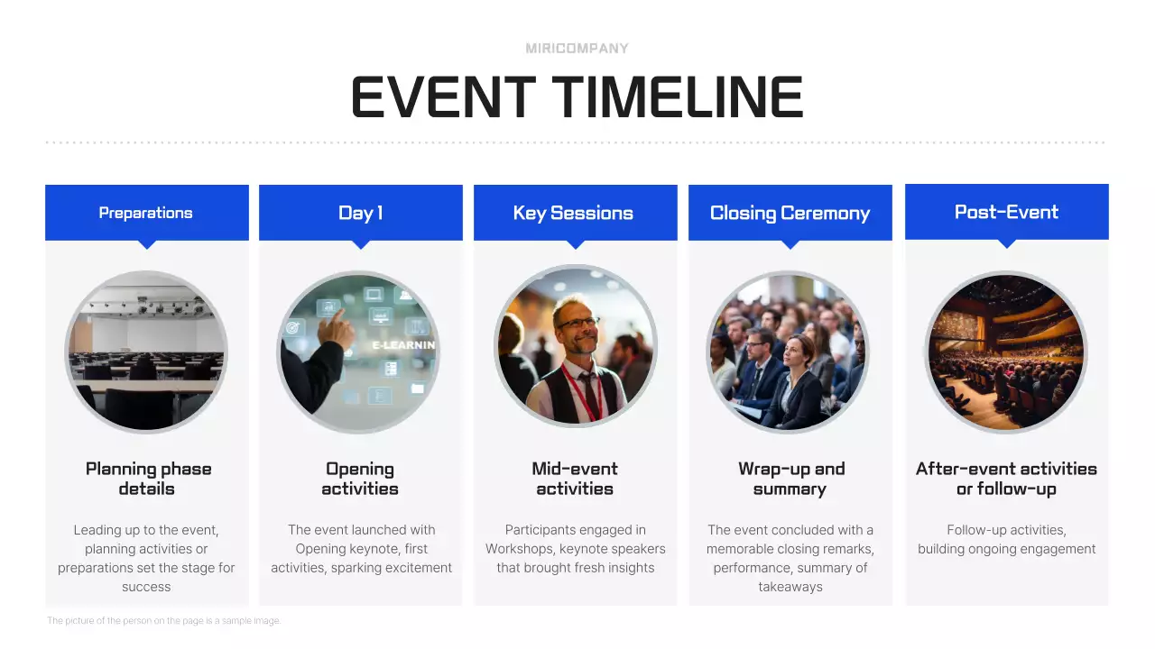 블루 모던 타임라인 프레젠테이션