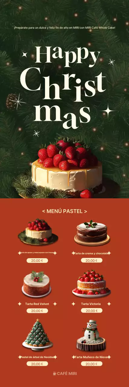 Banner promocional de pastel de Navidad