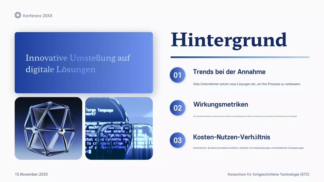 blue modern future Konferenzankündigung