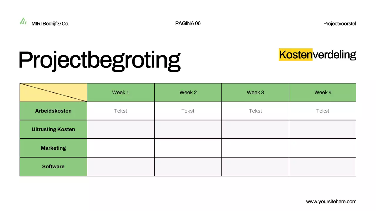 presentatie groen modern projectvoorstel