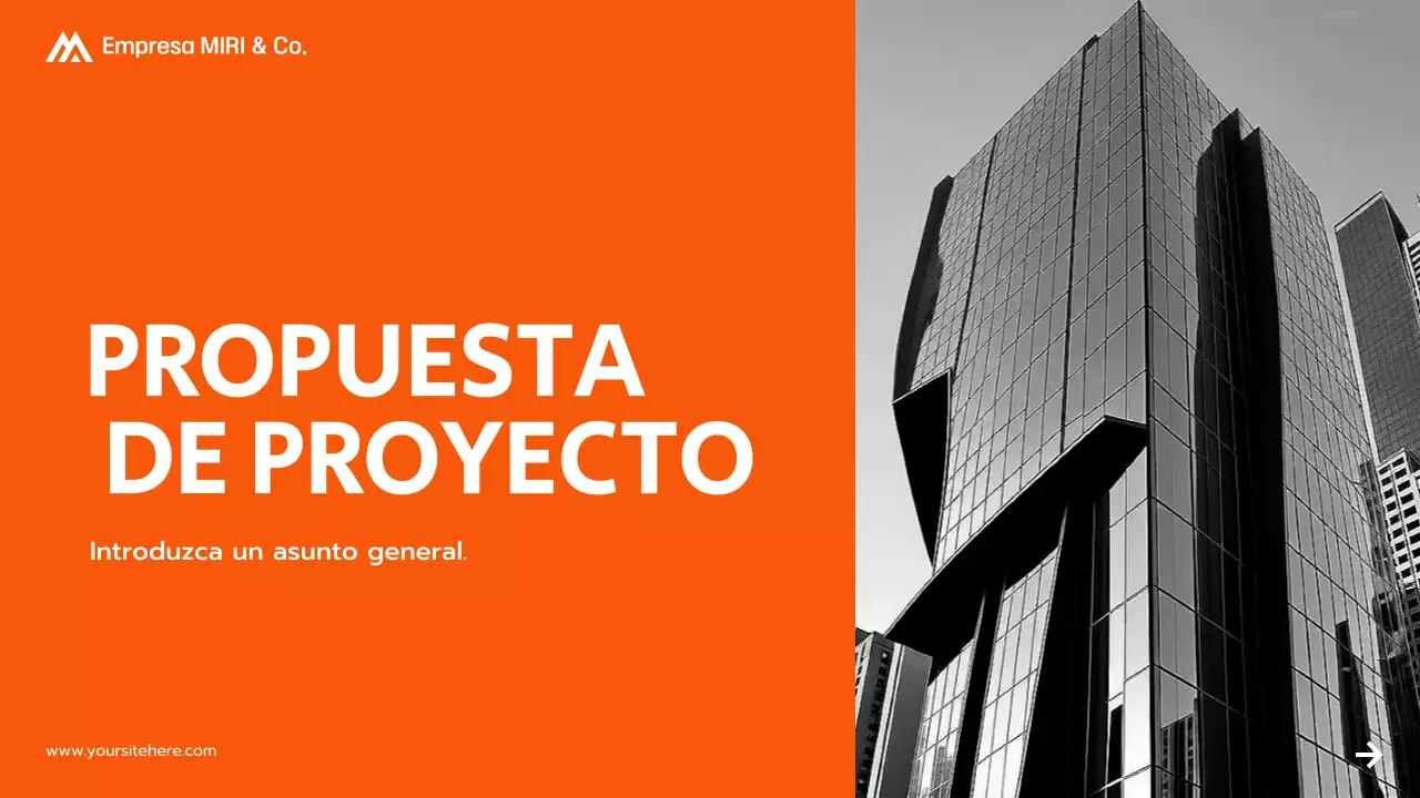 presentación de la propuesta de proyecto orange modern