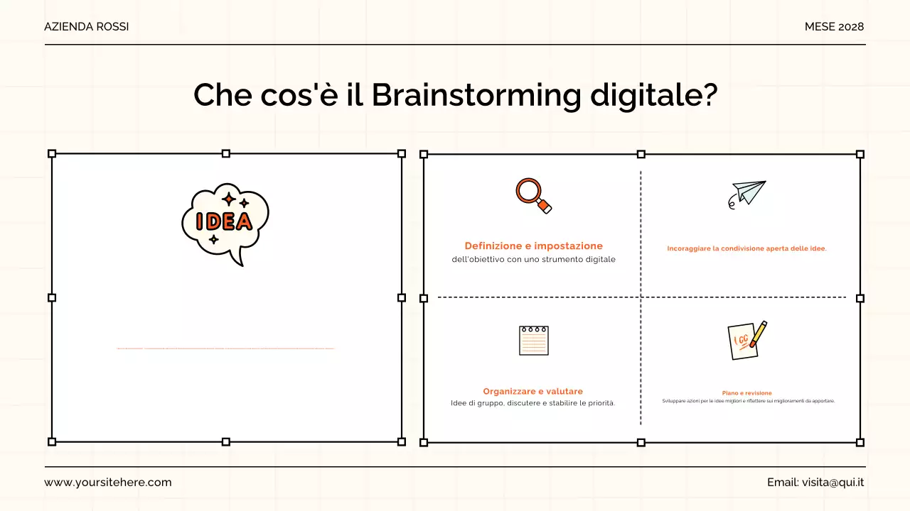 Guida al brainstorming moderno arancione