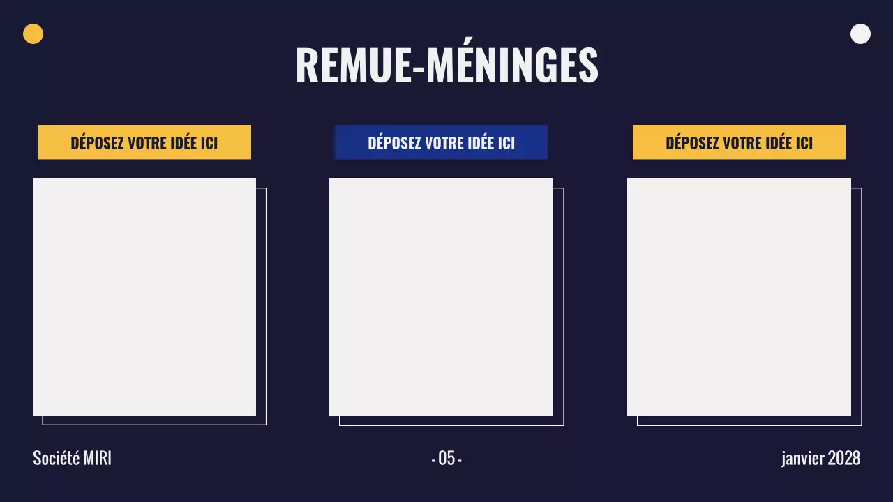 présentation de brainstorming moderne jaune