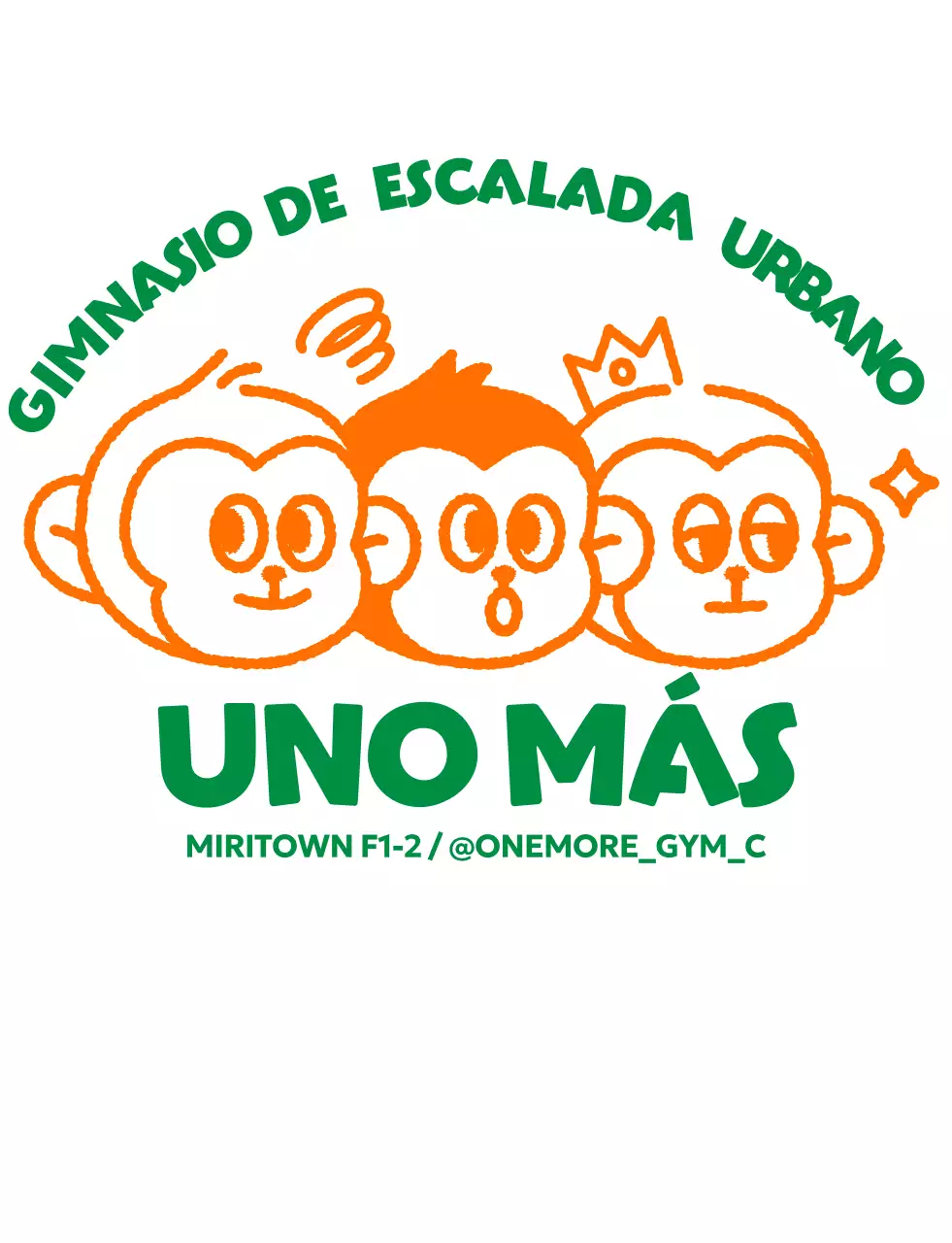 Logotipo de entrenamiento kitsch con ilustración de un mono