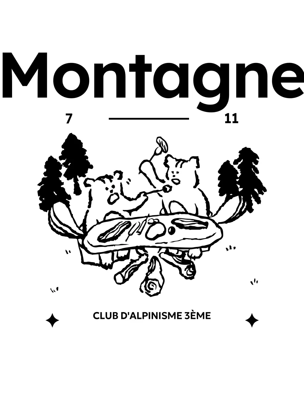 Promouvoir un club de randonnée vintage avec l'illustration d'un écureuil campeur