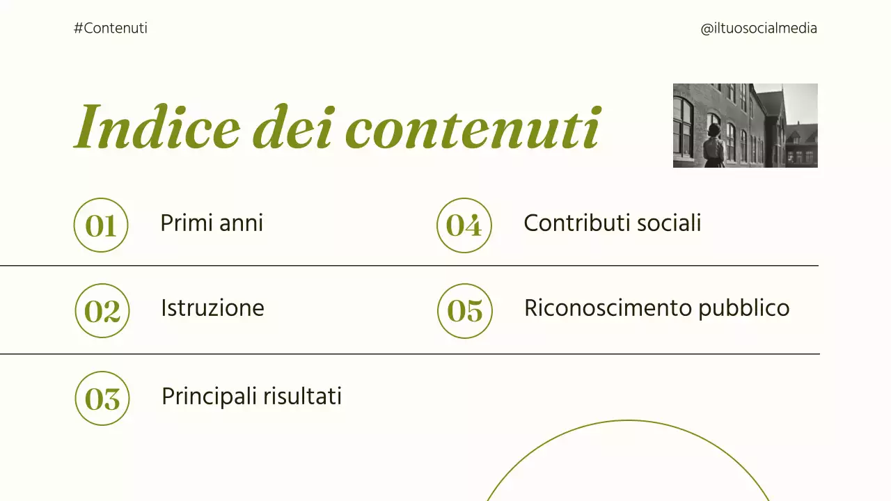 presentazione della biografia classica verde