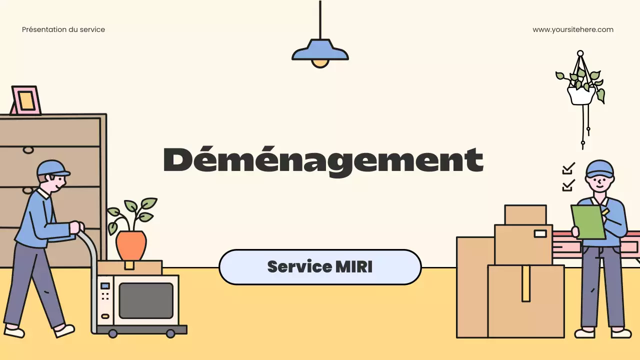 publicité moderne beige pour les déménagements