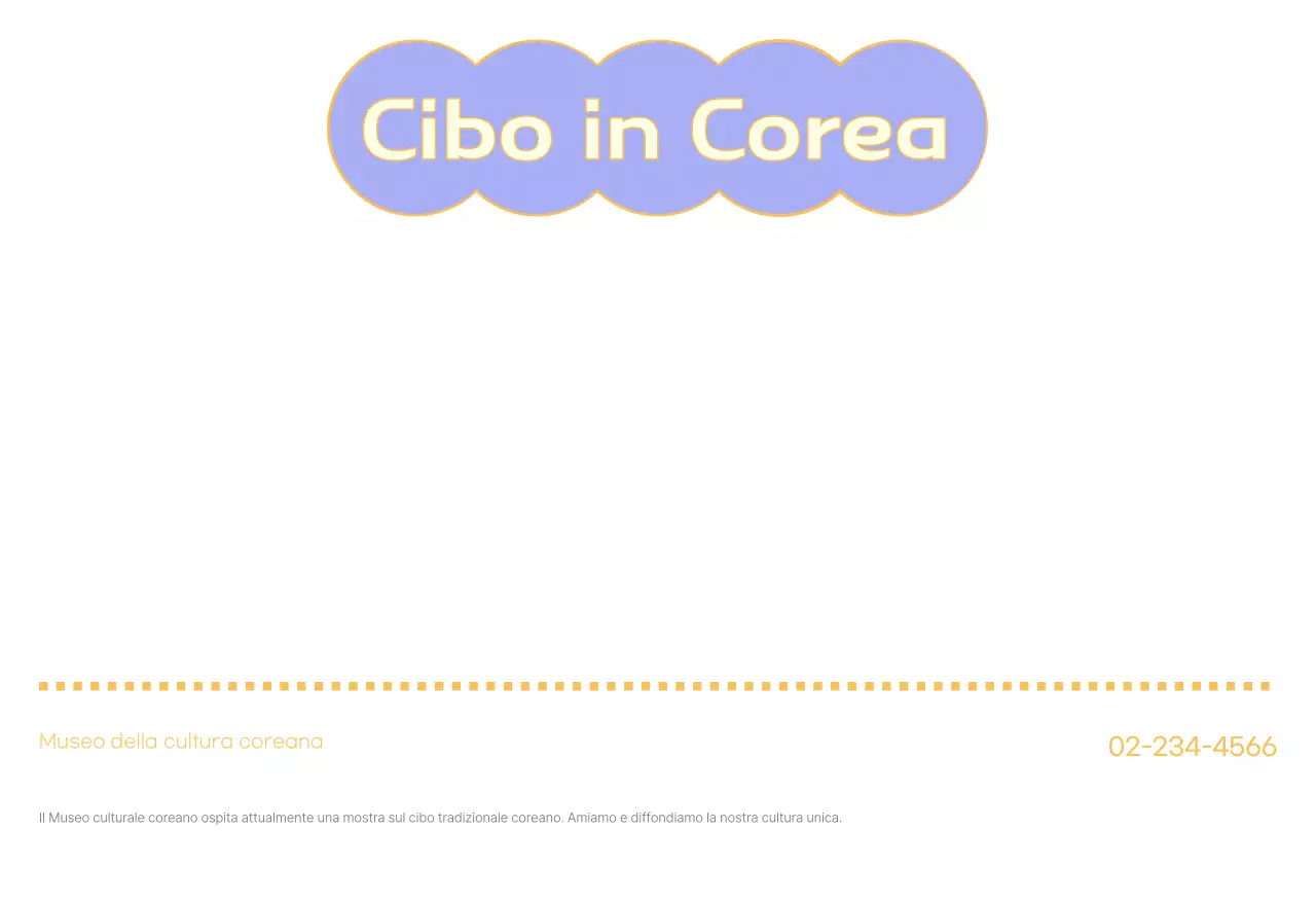 Cartolina con cibo coreano tradizionale alla menta