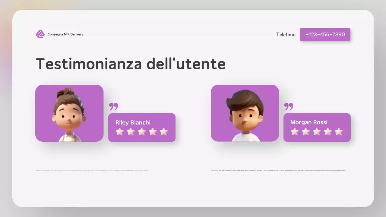Presentazione della consegna in stile sito web moderno e colorato